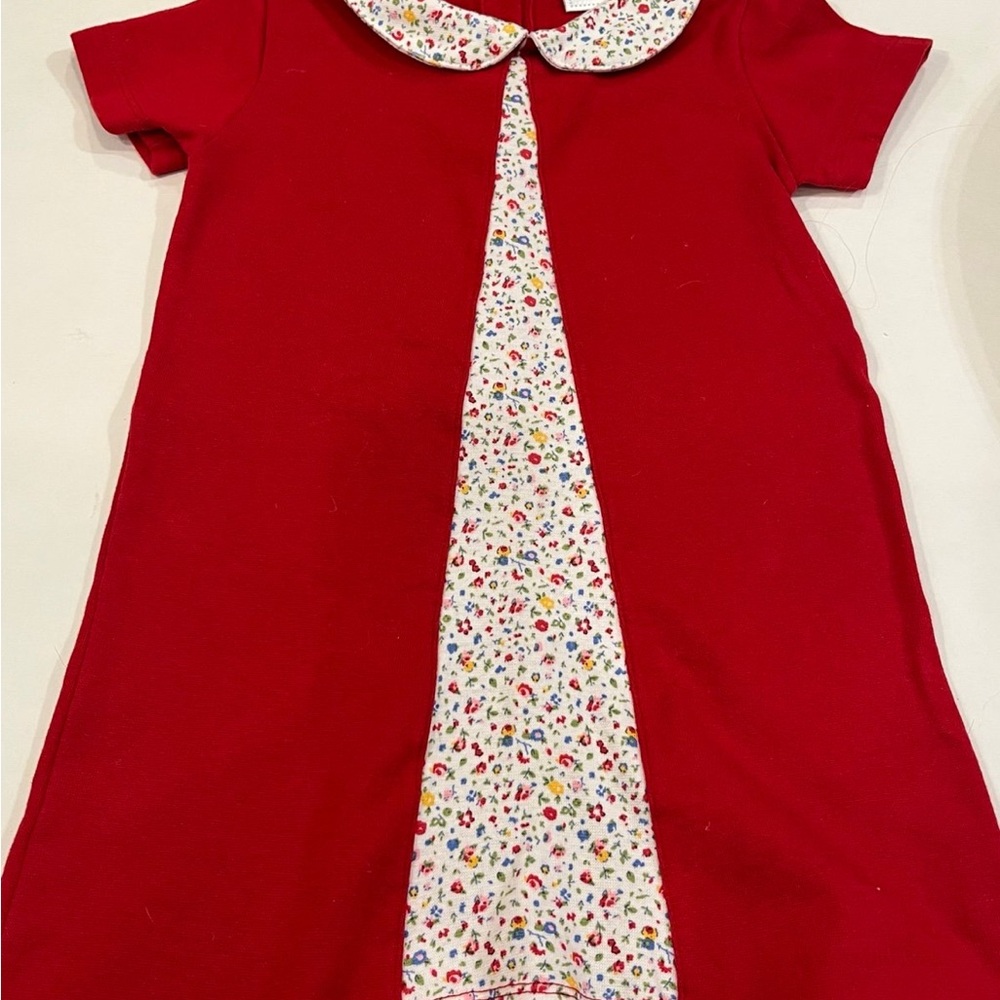 Red Dress with Floral Accents